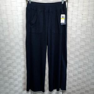 Democracy Women’s High Rise Wide Leg Pull On Sweatpants Size Medium Navy Blue